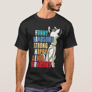Lustiger Husky-Vater Husky  Hübscher Starker Daddy T-Shirt