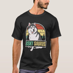 Lustiger Huskysaurus Lustiger Sibirischer Husky Re T-Shirt