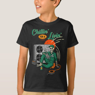 Lustiger Hvac-Tech-Skelett, das für den Lebensunte T-Shirt