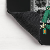 Lustiger Hvac-Tech-Skelett, das sich ein Leben lan Mousepad (Ecke)