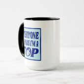 Lustiger Ich-bin-ein-oberer-blauer-Hanukkah-Witz-D Tasse (Vorderseite Links)