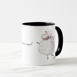 Lustiger Ich liebe dich Schaf personalisierter Nam Tasse
