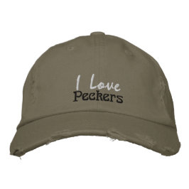 Lustiger Ich liebe Peckers Chicken Spruch Olivgrün Bestickte Baseballkappe