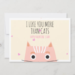 Lustiger: Ich mag dich mehr als Katzen zum Valenti Feiertagskarte