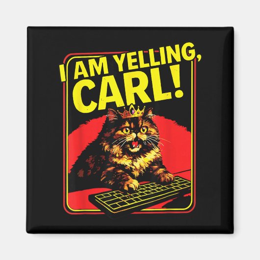Lustiger Ich Schrei Carl Katzen Meme Magnet (Vorne)