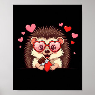 Lustiger Igel Herz Schokolade Valentinstag Damen M Poster