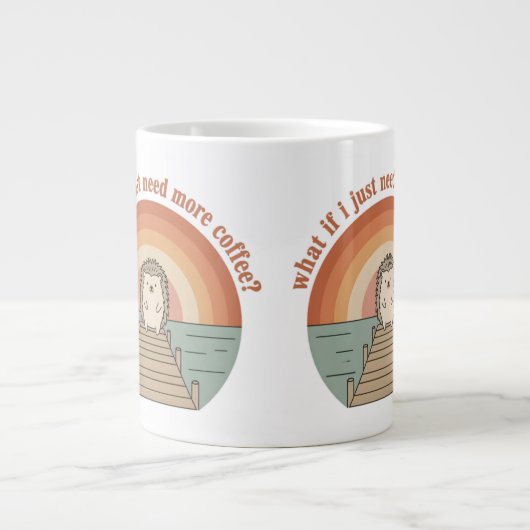 Lustiger Igel-Kaffee-Morgen-Slogan-Becher Jumbo-Tasse (Vorderseite)