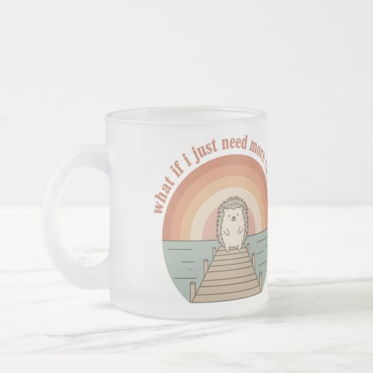 Lustiger Igel-Kaffee-Morgen-Slogan-Becher Mattglastasse (Links)