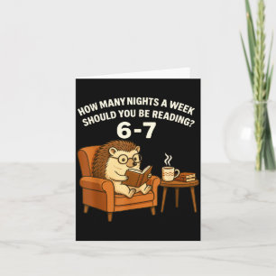 Lustiger Igel liest Buch 67 Sechs Sieben Meme Karte