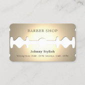 Lustiger Imitatblick des goldenen Rasiermessers Visitenkarte (Vorderseite)