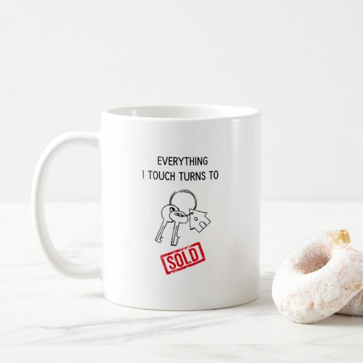 Lustiger Immobilienmakler Kaffeetasse (Mit Donut)