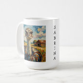 Lustiger Impasto-Strauß auf einer Ranch Personalis Kaffeetasse (Vorderseite Links)