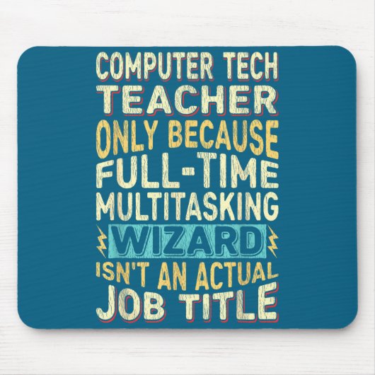 Lustiger Informatiklehrer Multitasking-Zauberer Zi Mousepad (Vorne)