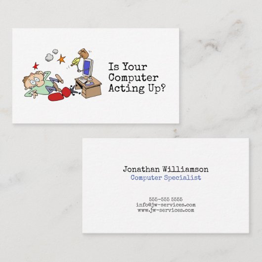Lustiger informeller Computerspezialist Visitenkarte (Vorne/Hinten)