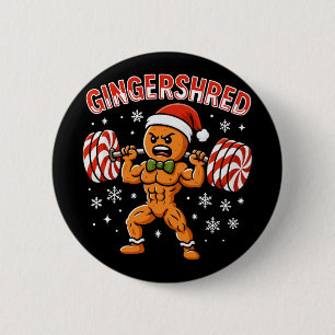 Lustiger Ingwer-Mann GYM Bodybuilding Button