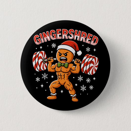 Lustiger Ingwer-Mann GYM Bodybuilding Button (Vorderseite)