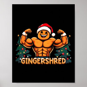 Lustiger Ingwer-Mann Gym Fitness Bodybuilding Poster