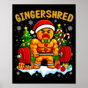 Lustiger Ingwer-Mann im Fitnessstudio Bodybuilding Poster