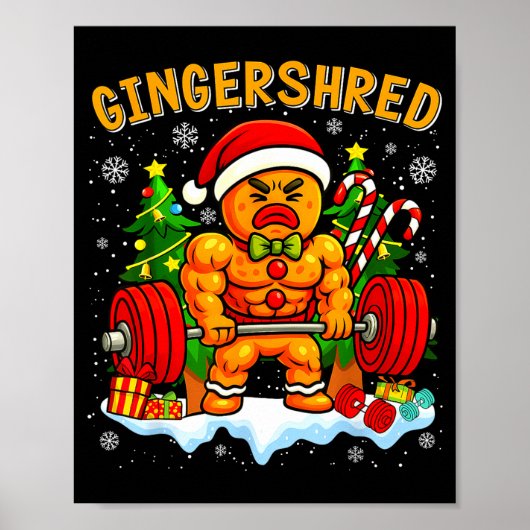 Lustiger Ingwer-Mann im Fitnessstudio Bodybuilding Poster (Vorne)