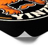 Lustiger Ingwer Yinzer-Mullet-Schnurrbart-Fußball- Poster (Ecke)