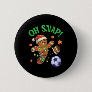 Lustiger Ingwerbrot-Fußball-Weihnachts-Cookie Oh S Button