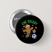 Lustiger Ingwerbrot-Fußball-Weihnachts-Cookie Oh S Button (Vorne & Hinten)