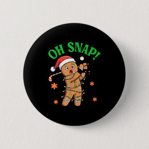 Lustiger Ingwerbrot-Golf-Weihnachtscookie Oh Snap Button
