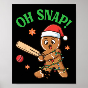 Lustiger Ingwerbrot-Grille-Christmas-Keks Oh Snap Poster