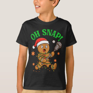 Lustiger Ingwerbrot Lacrosse Weihnachtscookie Oh S T-Shirt