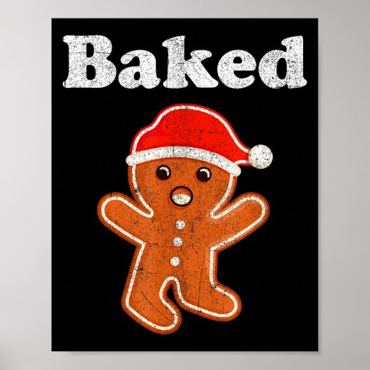 Lustiger Ingwerbrot-Mann Gebackene Kekse Backen Er Poster (Vorne)