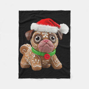Lustiger Ingwerbrot-Mops-Weihnachten Frauen Männer Fleecedecke