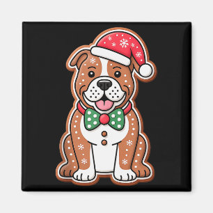 Lustiger Ingwerbrot-Pitbull-Hund-Weihnachten-Fraue Magnet