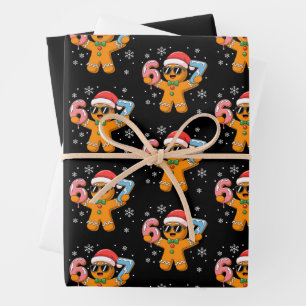 Lustiger Ingwerbrot Sechs Sieben 67 Eiscreme-Tropf Geschenkpapier Set