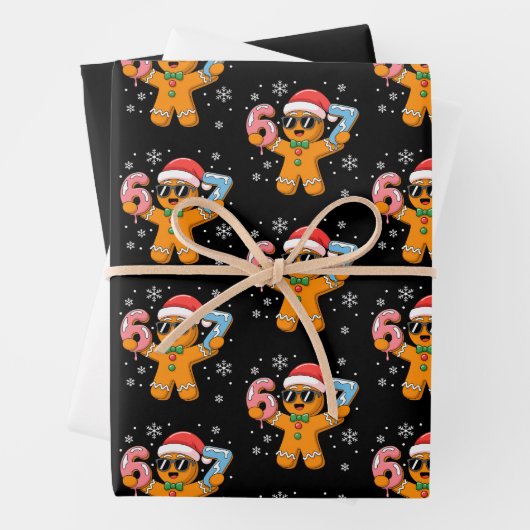 Lustiger Ingwerbrot Sechs Sieben 67 Eiscreme-Tropf Geschenkpapier Set (Beispiel)