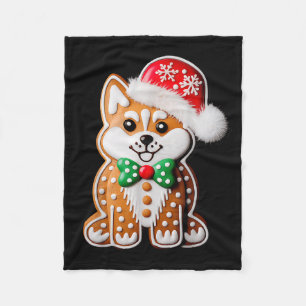 Lustiger Ingwerbrot-Sibirischer-Husky-Hund-Weihnac Fleecedecke