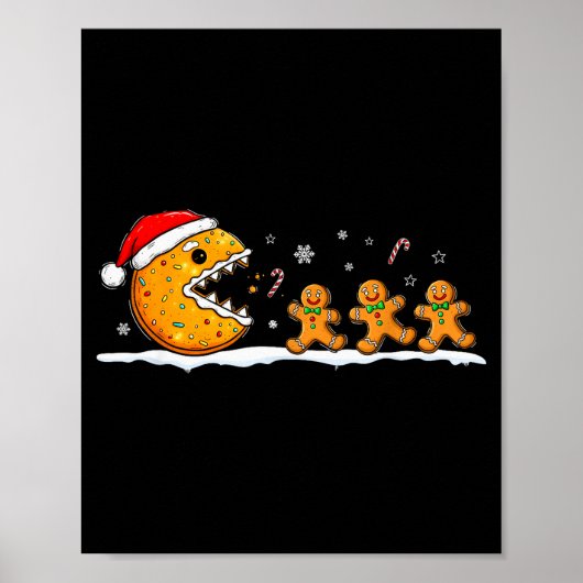 Lustiger Ingwerbrot-Weihnachtsplätzchen-Backjungen Poster (Vorne)