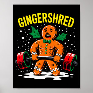 Lustiger Ingwerbrotmann-Gym-Körperaufbau Gingershr Poster