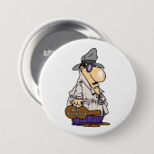 Lustiger Inkassomann-Charakter Button (Vorne & Hinten)