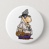 Lustiger Inkassomann-Charakter Button (Vorderseite)