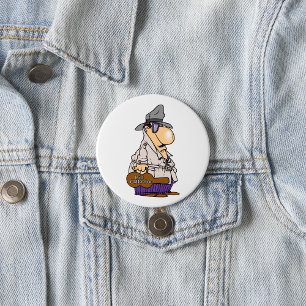 Lustiger Inkassomann-Charakter Button