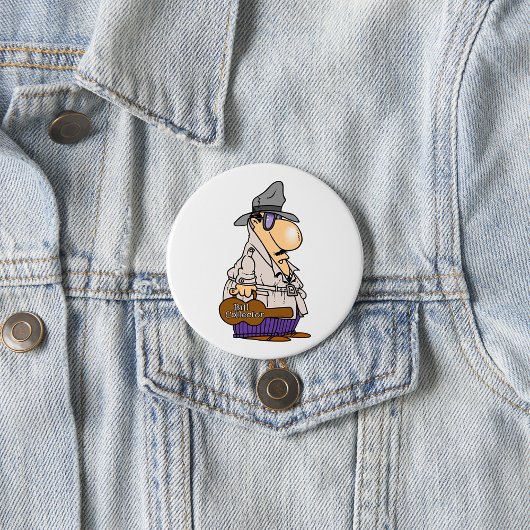 Lustiger Inkassomann-Charakter Button
