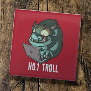 Lustiger Internet-Troll Nummer 1 Troll-Laptop Cart Glasuntersetzer