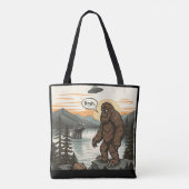 Lustiger Introvert Bigfoot Sasquatch Loch Ness Ret Tasche (Rückseite)