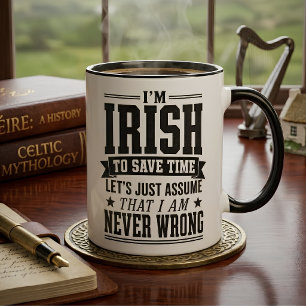Lustiger Ire nie falsch Tasse