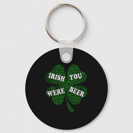 Lustiger irischer Bierkleeblatt Gepard St.Patrick' Schlüsselanhänger (Vorderseite)