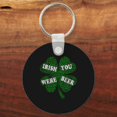 Lustiger irischer Bierkleeblatt Gepard St.Patrick' Schlüsselanhänger (Vorderseite)
