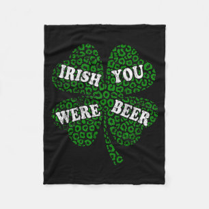 Lustiger irischer Bierkleeblatt Gepard St.Patricks Fleecedecke