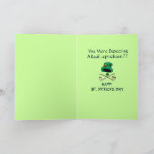 Lustiger irischer Frosch-Kobold-Hut Karte (Innenseite)