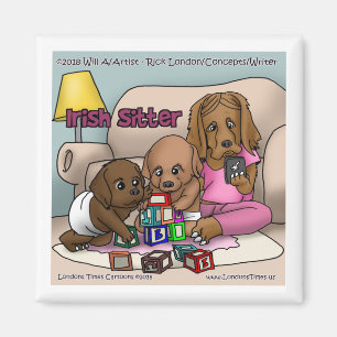 Lustiger Irischer Setter Babysitter Magnet