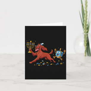 Lustiger Irischer Setter Dreidel Menorah Chanukka Karte